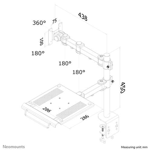 Neomounts Neomounts Flat Screen & Notebook Desk Mount (clamp)