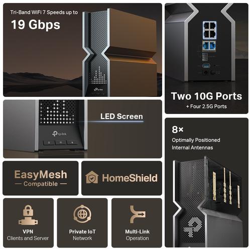 TP-Link BE19000 Tri-Band Wi-Fi 7 Router