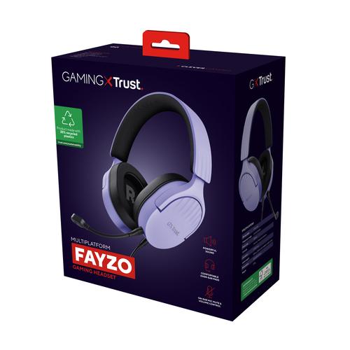 Trust GXT 489P FAYZO Headset Bedraad Hoofdband Gamen Zwart, Paars