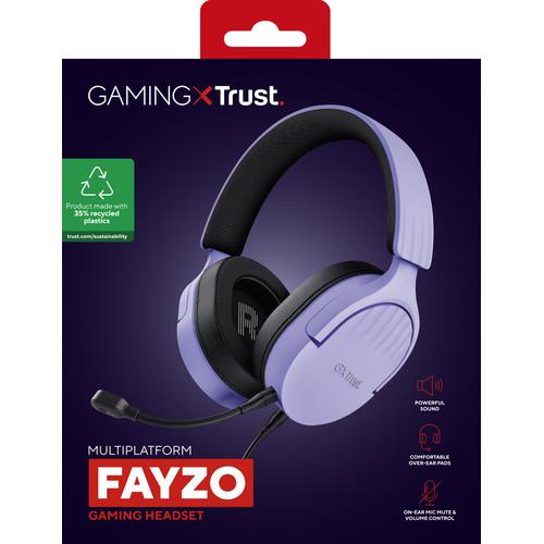 Trust GXT 489P FAYZO Headset Bedraad Hoofdband Gamen Zwart, Paars