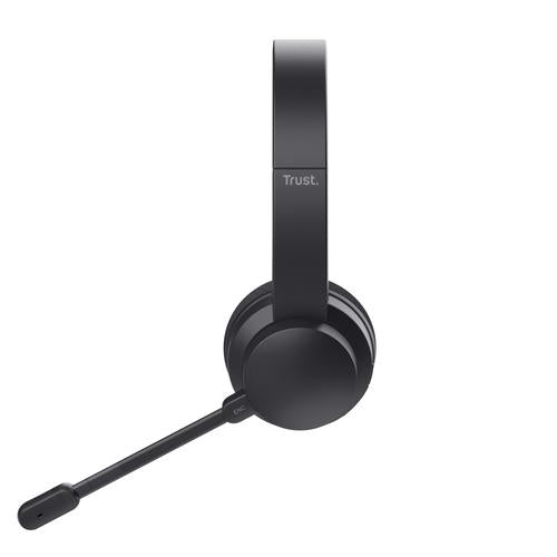 Trust Ayda Headset Bedraad en draadloos Hoofdband Oproepen/muziek USB Type-C Bluetooth Zwart
