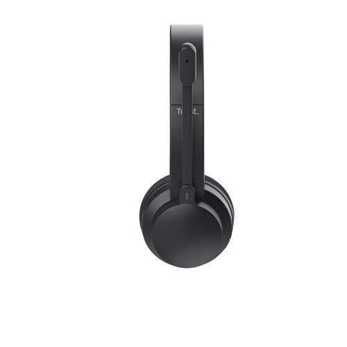 Trust Ayda Headset Bedraad en draadloos Hoofdband Oproepen/muziek USB Type-C Bluetooth Zwart