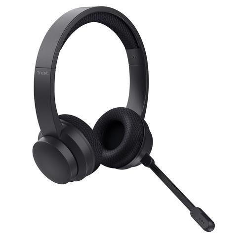 Trust Ayda Headset Bedraad en draadloos Hoofdband Oproepen/muziek USB Type-C Bluetooth Zwart