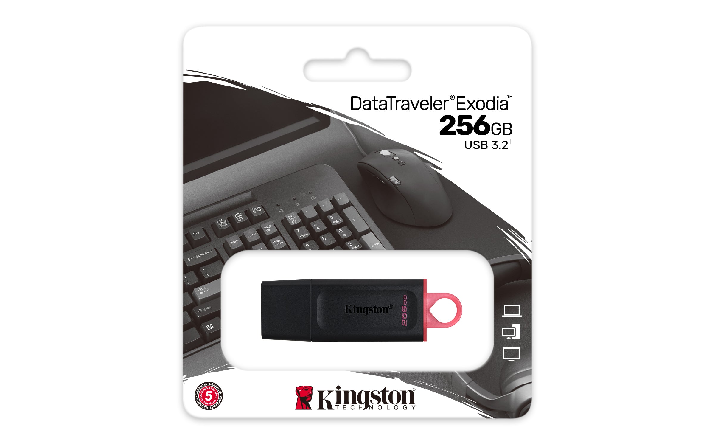 256GB USB3.2 Gen1 DataTraveler Exodia (Black + Pink)