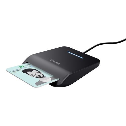 Trust Primo smart card reader Binnen USB USB Type-C Zwart