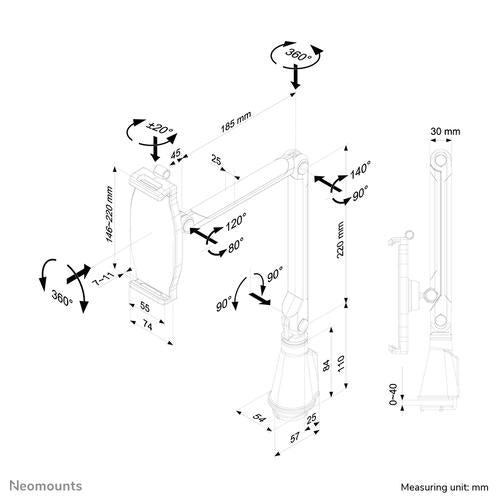 Neomounts Neomounts Tablet & Smartphone Arm (universal for all tablets & most smartphones)