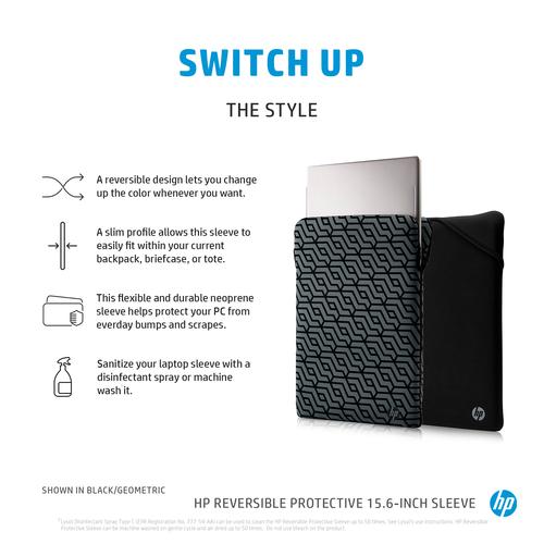 HP omkeerbare beschermende 15,6-inch zilverkleurige laptophoes