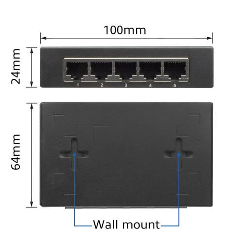 ACT 10/100/1000 Mbps network Switch 5 portsmetal housing