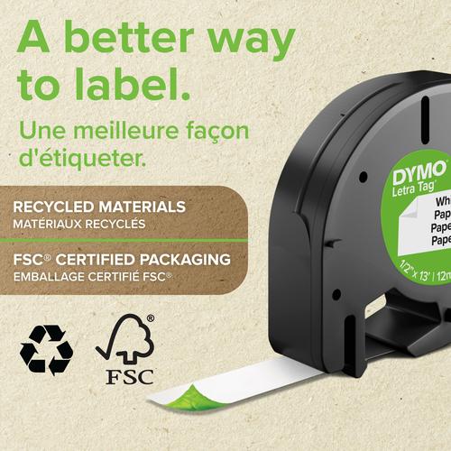 Dymo LETRATAG TAPE PAPIER WIT