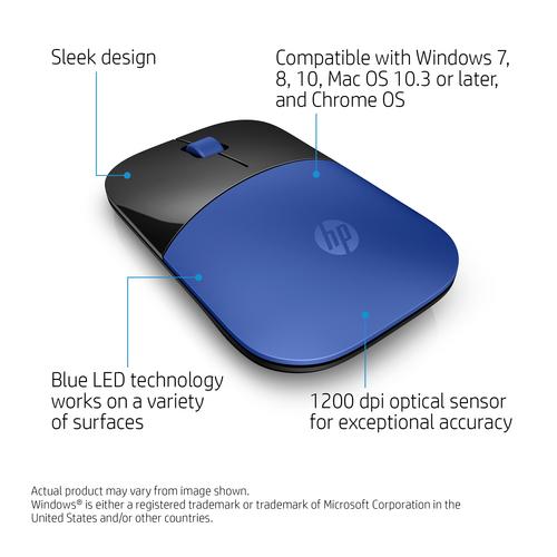 HP Printing & Computing HP Z3700 Wireless Mouse - Dragonfly Blue