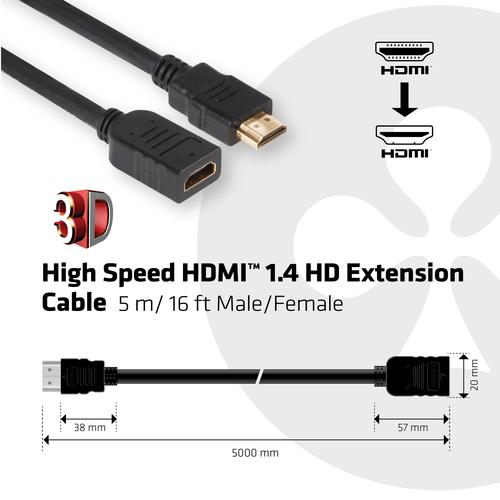 Club 3D High Speed HDM 1.4 HD Extension Cable 5Meter M/F