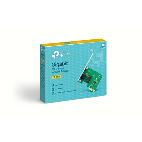 TP-Link TG-3468 32-bit Gigabit PCIe Network Adapter Realtek RTL8168B 10/100/1000Mbps Auto-Negotiation RJ45 port Auto MDI/MDIX