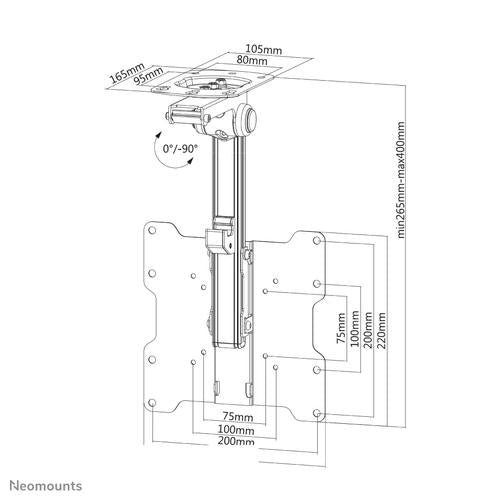 Neomounts Neomounts Flat Screen Ceiling Mount (Height: 26 5-40 cm)
