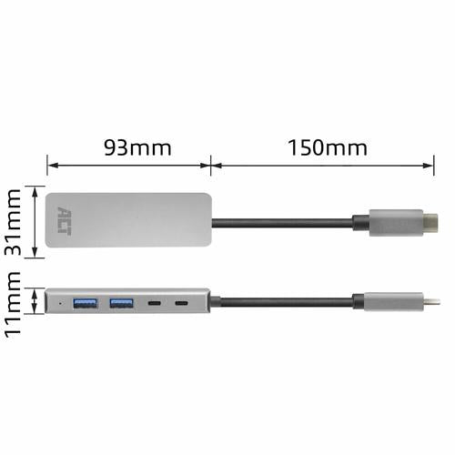 ACT USB-C hub 3.0 2x USB-A 2x USB-C