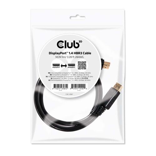 Club 3D DisplayPort 1.4 HBR3 Cable M/M 1meter 8K60Hz Poly Bag
