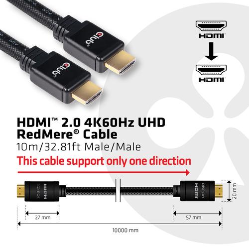 Club 3D HDMI 2.0 4K60Hz RedMere cable 10m/32.8ft