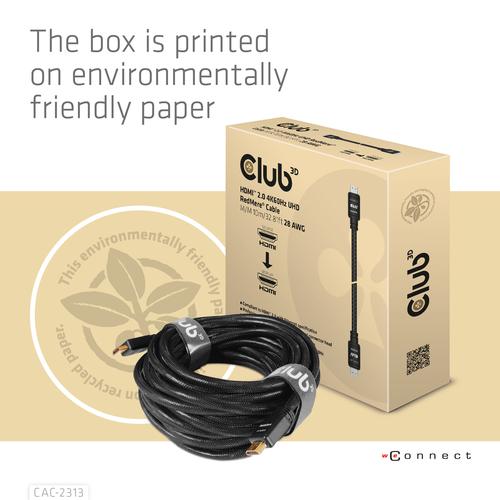Club 3D HDMI 2.0 4K60Hz RedMere cable 10m/32.8ft