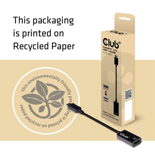 Club 3D DisplayPort 1.4 to HDMI 2.0a HDR ActiveAdapter
