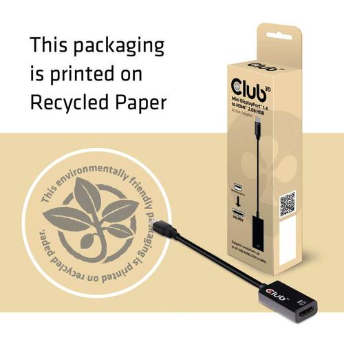 Club 3D Mini DisplayPort 1.4 to HDMI 2.0a HDR Active Adapter