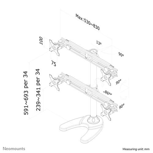 Neomounts Neomounts Flat Screen Desk Mount (stand/grommet)