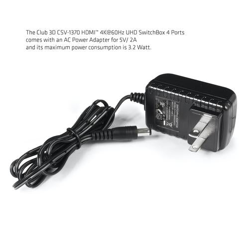 Club 3D HDMI 2.0 UHD SwitchBox 4 Ports