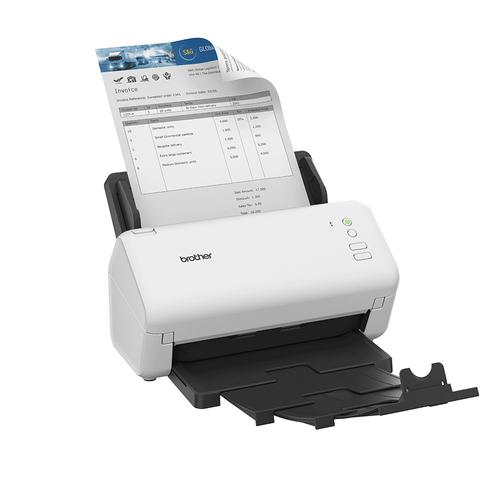 Brother Desktopscanner dubbelzijdig scannen 35 ppm (dubbelzijdig zwart-wit/kleur) 600 x600 dpi 512MB USB host 60 vel ADF