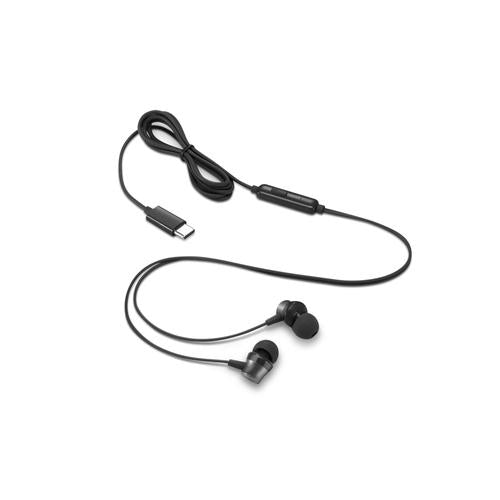 Lenovo 4XD1J77351 hoofdtelefoon/headset Bedraad In-ear Kantoor/callcenter USB Type-C Zwart