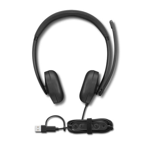 Lenovo VoIP Headset 5000 Bedraad Hoofdband Kantoor/callcenter USB Type-C Zwart