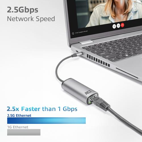 ACT USB-C to 2.5 Gigabit Ethernet Adapter