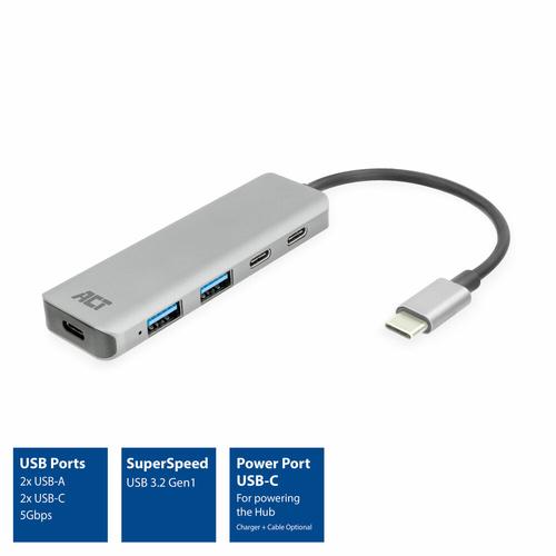 ACT USB-C hub 3.0 2x USB-A 2x USB-C