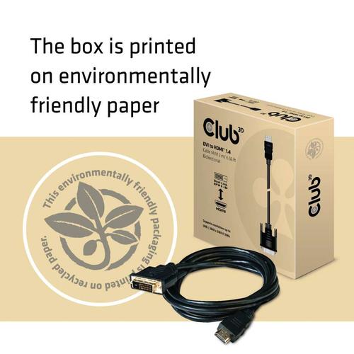 Club 3D DVI-D TO HDMI 1.4 CABLE M/M 2meter