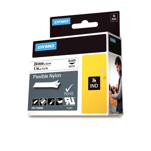 Dymo RHINO TAPE NYLON 24 MM WIT