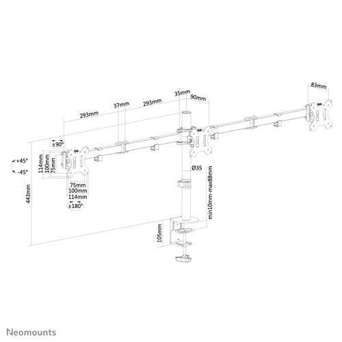 Neomounts Neomounts Flat Screen Desk Mount (clamp/grommet)