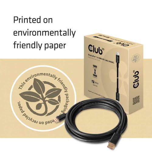 Club 3D DisplayPort 1.4 HBR3 8K Cable M/M 4 meter Vesa Certified