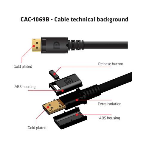 Club 3D DisplayPort 1.4 HBR3 8K Cable M/M 4 meter Vesa Certified