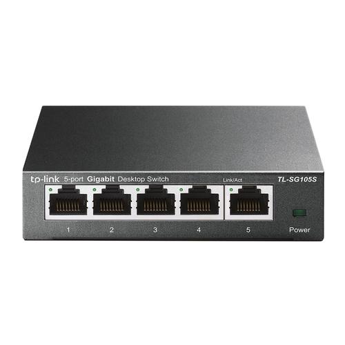 TP-Link TL-SG105 5-port Metal Gigabit Switch 5 10/100/1000M RJ45 ports supports GMP Snooping IEEE 802.1p QoS Plug & Play metal case