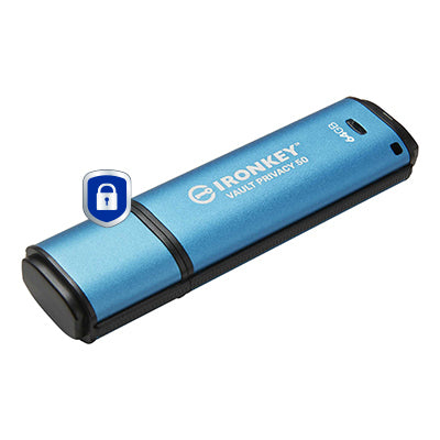 64GB IronKey Vault Privacy 50 AES-256 Encrypted FIPS 197