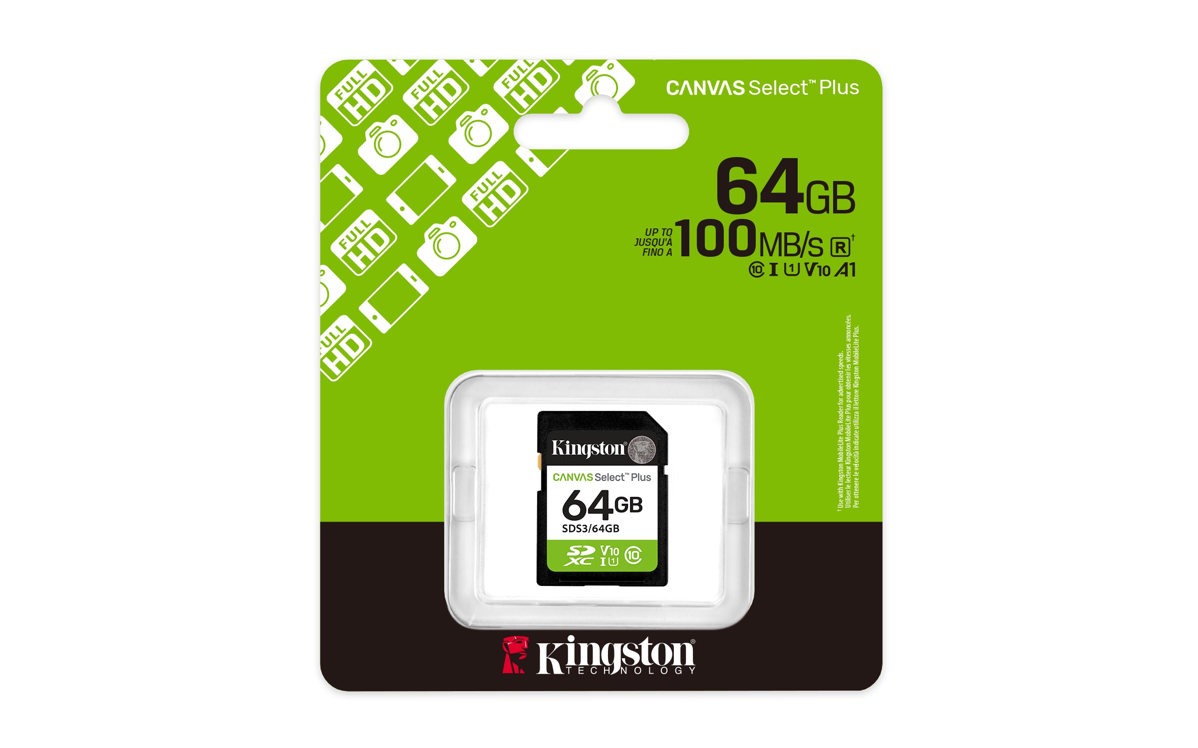 64GB SDXC Canvas Select Plus Gen3 100MB/s C10 UHS-I U1 V10