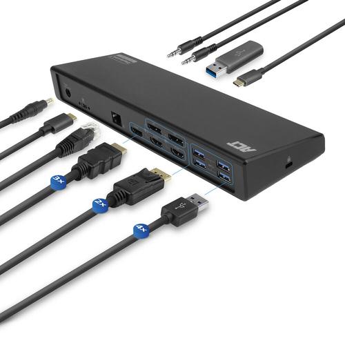 ACT Docking DisplayLink 4K @60Hz USB-C - 3 x HDMI / 2 x DisplayPort / Gigabit Ethernet / 5 x USB-A 3.2 / 2 x USB-C / Audio in-out 135W power supply included