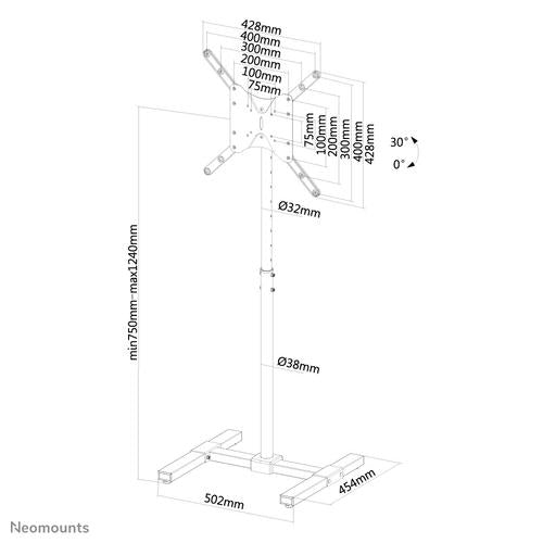Neomounts Neomounts Flat Screen Floor Stand (height: 75-124 cm)