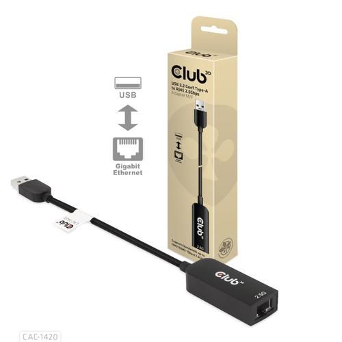 Club 3D USB TYPE A 3.1 GEN 1 TO RJ45 2.5GB ETHERNET ADAPTER