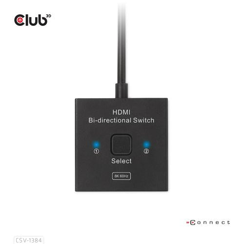 Club 3D HDMI 2-in-1 Bi-directional Switch for 8K60Hz or 4K120Hz