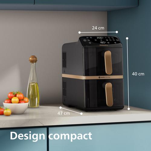 Philips 4000 series Gestapelde Airfryer met twee manden uit de 4000-serie
