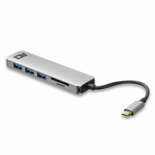 ACT USB-C to USB-A Hub 3 ports with card-reader and PD Pass-through metal housing