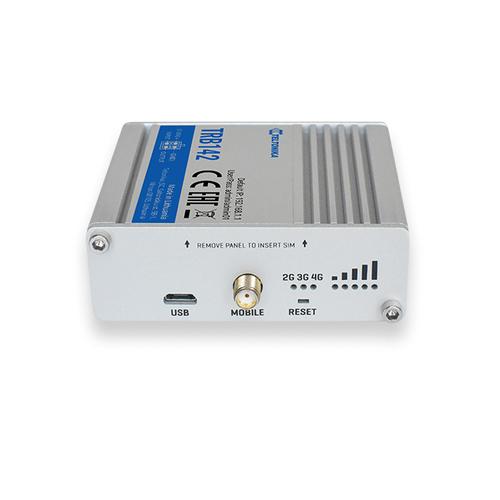 Teltonika TRB142 is an IoT gateway equipped with LTE connectivity. TRB142 comes with a RS232 interface for remote management of industrial devices.
