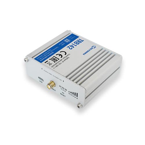 Teltonika TRB142 is an IoT gateway equipped with LTE connectivity. TRB142 comes with a RS232 interface for remote management of industrial devices.
