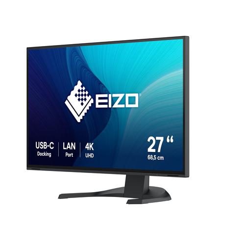Eizo 27 Inch 16:9 3840x2160 350 cd/sqm 178/178 IPS LCD USB-C Display Port 2xHDMI LANUSB hub 2/4 Auto EcoView black cabinet