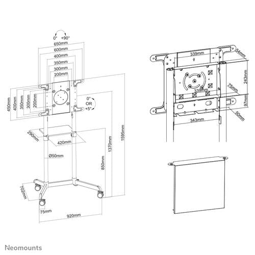 Neomounts Neomounts Mobile Flat Screen Floor Stand (height: 160 cm)