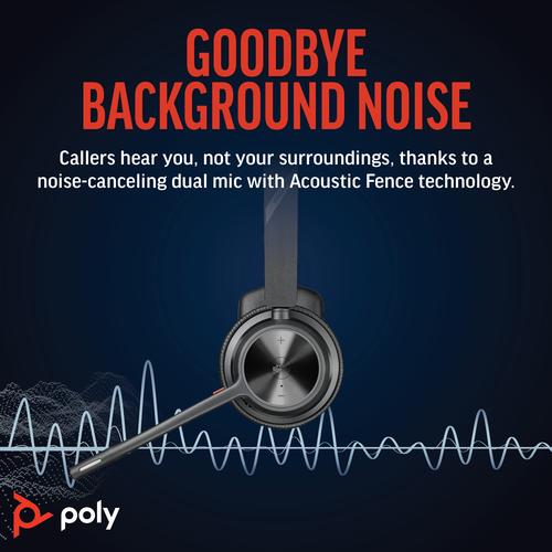 HP Poly Voyager 4310 UC mono headset + BT700 USB-A-adapter + oplaadstandaard