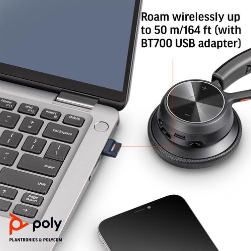 HP Poly Voyager 4310 USB-C Headset + BT700 dongle + oplaadstatief